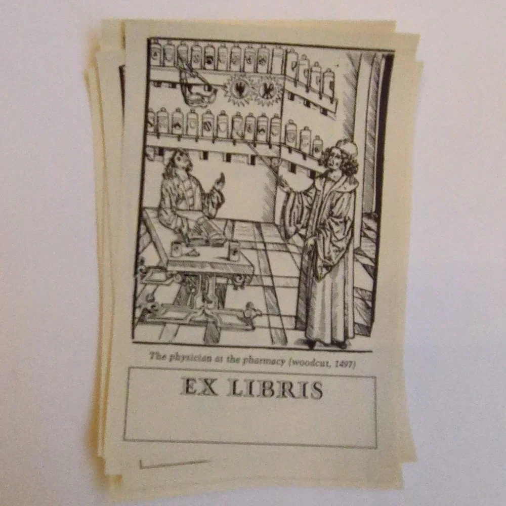 Vintage Antioch Bookplate Company Gum‎ Nameplates Birds Historial Medical Doctor